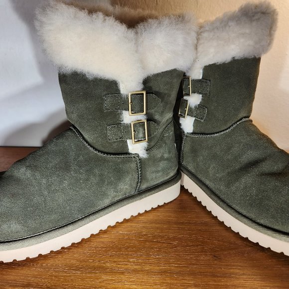 Koolaburra by UGG Green Fur Lined Winter Boots Women (8) - Picture 1 of 12